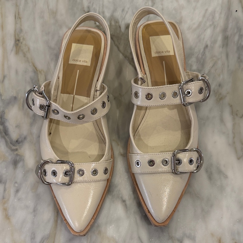 Dolce Vita Cream Buckle Flats